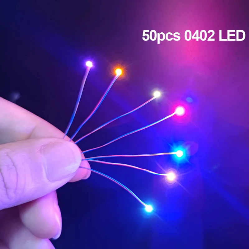 

50pcs Pre-wired #0402 Smd Leds,30cm Connection Wires hobby Model Kit for Gundam Lighting