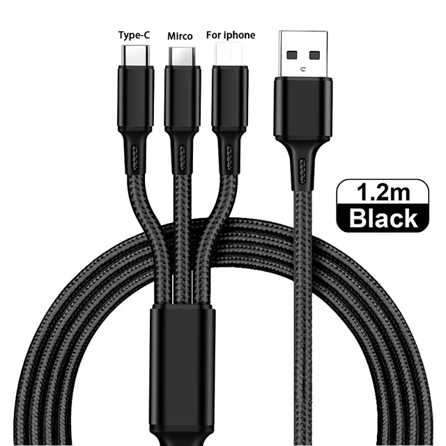 in 1 5V 3A Fast Charging Cable Data Charging Wire Cord USB Cable Type-C Charger for Samsung Note10 Xiaomi Note 8T on iphone 12