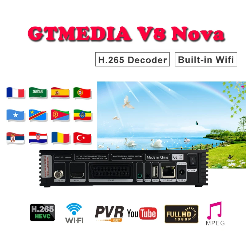 

Tv-Receiver Cccam Server Spain satellite receiver Gtmedia V8 Nova DVB-S2 wifi 1080P support freesat youtube network sharing