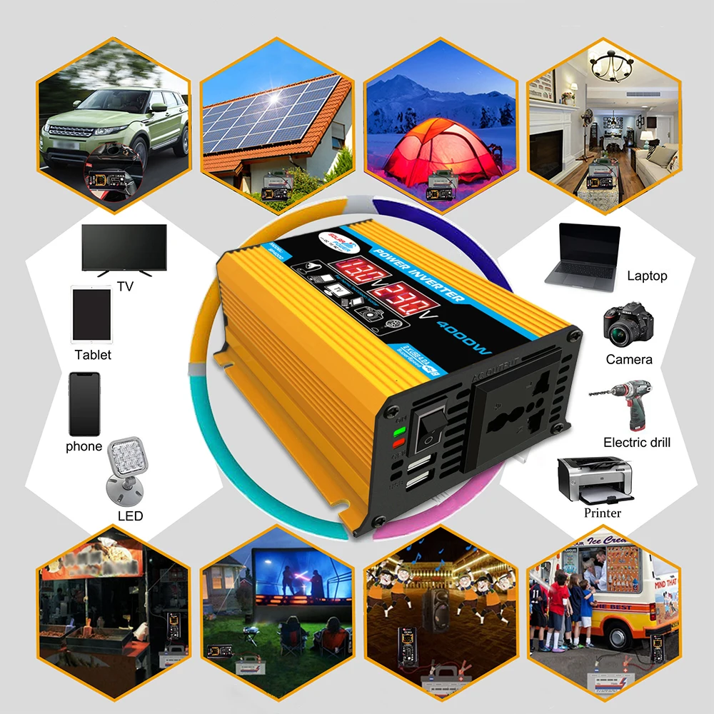 

Modified Sine Wave Inverter High Frequency 300W Power Watt Power Inverter DC 12V to AC 110V Converter Car Power Charger Inverter