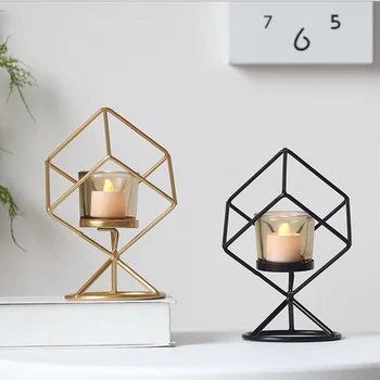 

Metal Candle Holder Creative Decorative Candle Holders Multifunction Geometric Shapes Home Decor Crafts Wedding Centerpieces