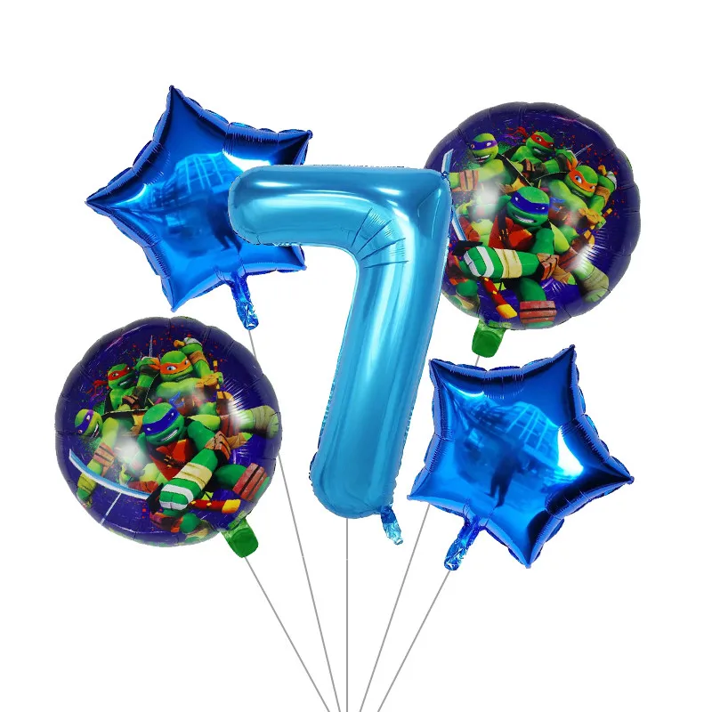 5 шт. воздушные шары с героями мультфильмов Черепашки-ниндзя воздушные шары с цифрами 30 дюймов вечерние детские игрушки для дня рождения - Цвет: Светло-желтый
