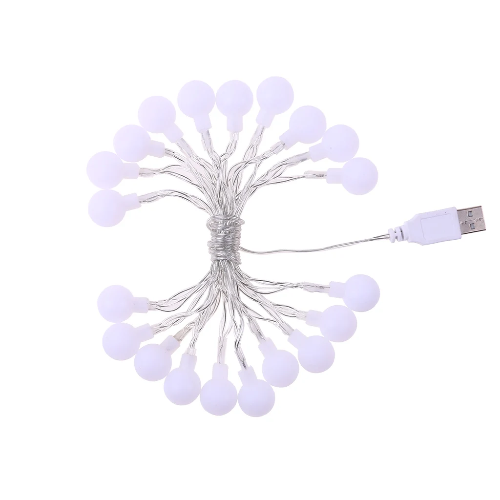 USB гирлянда Фея 20LED шар гирлянды водонепроницаемый для рождественской елки свадьбы дома внутреннего украшения