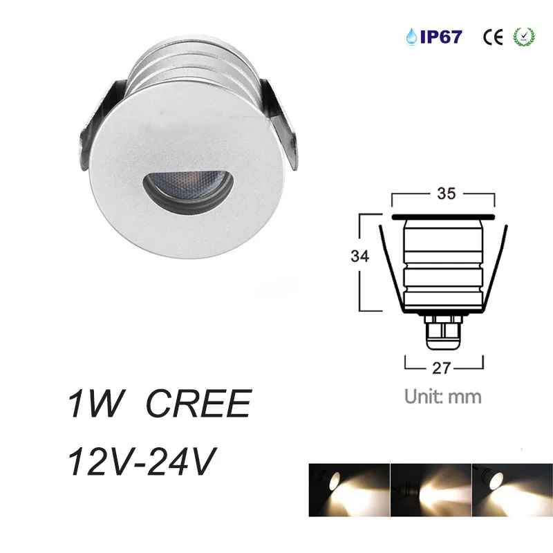 1 Вт 2 Вт 3 Вт CREE IP65 DC12V мини светодиодный светильник, светильник для дома, сада, ванной, спа, ванной комнаты, точечный светильник, настенный светильник для лестницы, лампочка, светильник ing