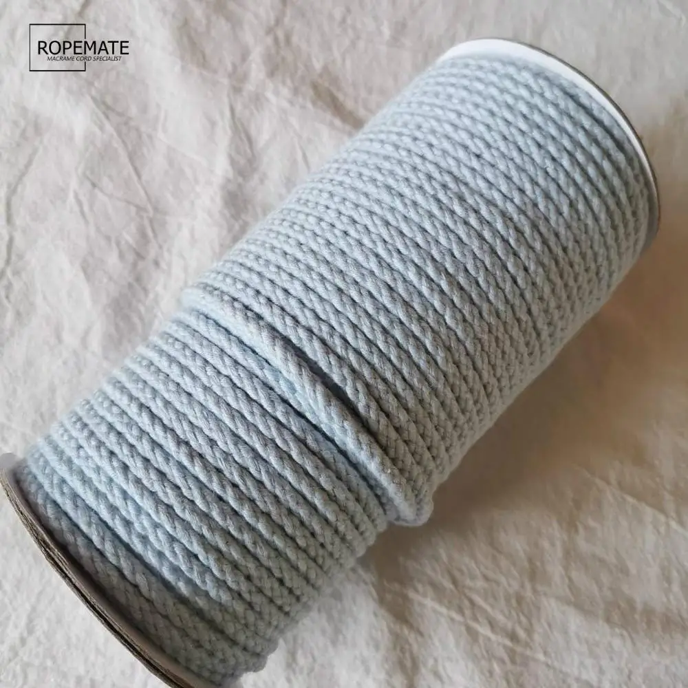 Цветная плетеная хлопковая веревка Ropemate 4 мм 8 нитей для макраме настенная