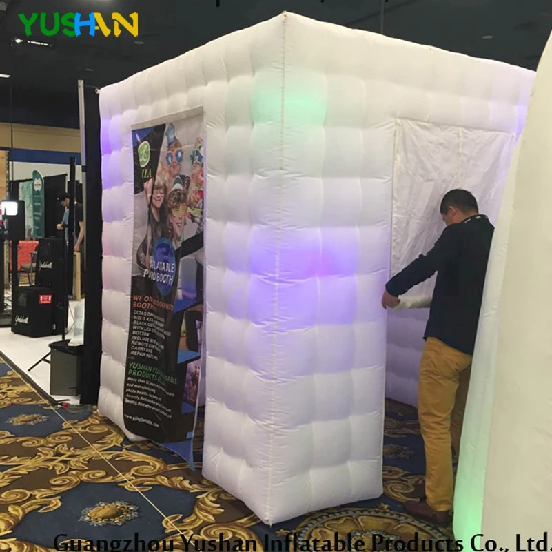 8ft Cube надувные Photo booth с светодиодный свет 16 видов цветов Изменение для вечерние свадебные туфли