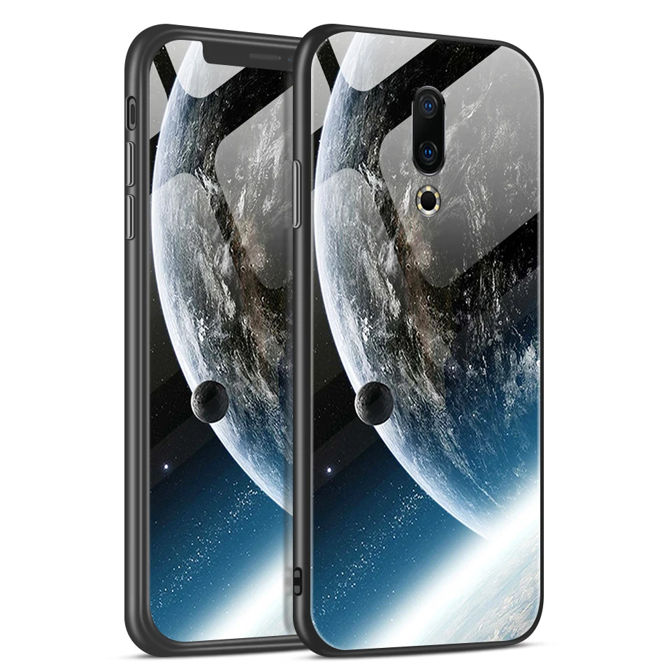 W196 Для Meizu M882Q M892Q M872Q чехол для телефона Meizu M6T звездный узор закаленное стекло Жесткий чехол для Meizu 16Plus 16S 16X TPU оболочка - Цвет: W196