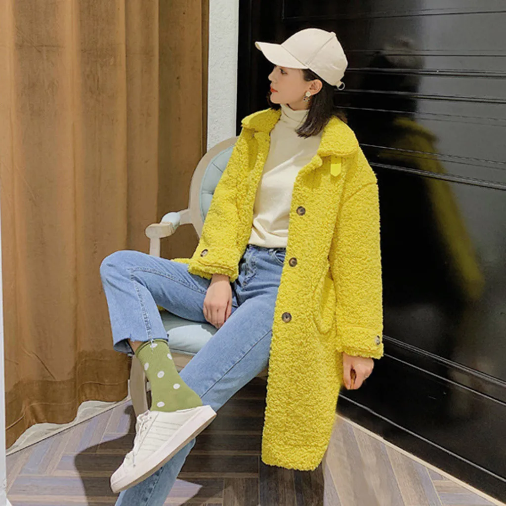 Manteau femme hiver зимнее женское пальто большого размера из овечьей кожи с воротником-стойкой с обеих сторон на молнии пальто из искусственного меха fourrure