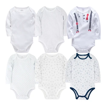 

Roupas bebe de 100% Cotton Newborn Boys Bodysuits Cotton Toddler Jumpsuits Girls Pajamas Clothes Infant Long Sleeve Underwear