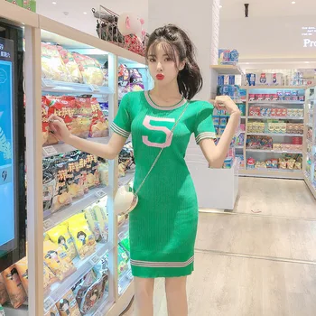 

2019 Summer New Style Trend WOMEN'S Dress Best Friend-French Printed Jersey Dress