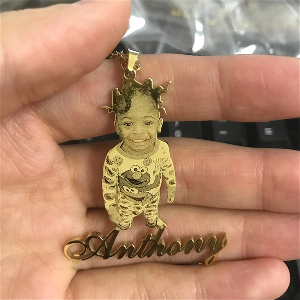 Custom Name Necklace Stainless Steel Photo Customized Letter Necklace Hiphop Retro Personalized DIY Jewelry Dropshipping retro a5 binder photocard holder kpop idol photo album photocards collect book storage albums for photographs korean stationery