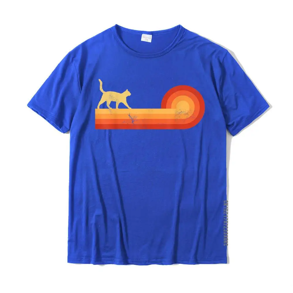 Normal Street Casual Short Sleeve Father Day Tees Faddish Round Collar 100% Cotton T-shirts Adult T Shirts Top Quality Cat Retro Vintage Style 60s 70s Men Women Gifts Kitty Kitten T-Shirt__MZ22038 blue