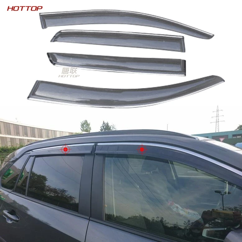 

4 PCS Weather Shield Window Visor for For Toyota RAV4 2019 2020 Double Cab Wildtrack Thickness Flexible Rain-proof Shiny