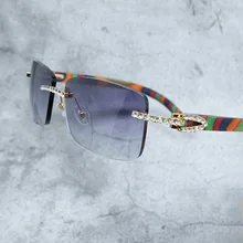 Iced Out Sunglasses Men Wood Carter Designer Rhinestones Sun Glasses Vintage Women Diamond Trending Shades Eyewear Gafas De Sol