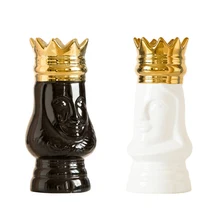 Настольная Ваза King and queen, Золотая Корона, светильник, роскошный декоративный цветочный горшок, Цветочная композиция, бутылка, искусство, керамическое ремесло