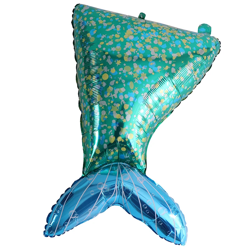 

2019 New 90cm Aliuminium Foil Helium Green Mermaid Tail Balloon For The Little Mermaid Birthday Party Decorations Kids