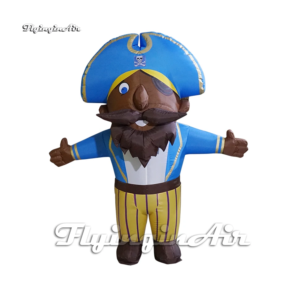 

Personalized Walking Inflatable Pirate Captain Costume Cartoon Character Model Blow Up Corsair Suit For Parade Event Show