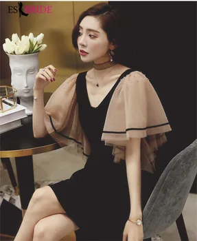 

Sexy short cocktail dress A-Line Double V-Neck Short Sleeve Ladies Formal Evening Party Gowns