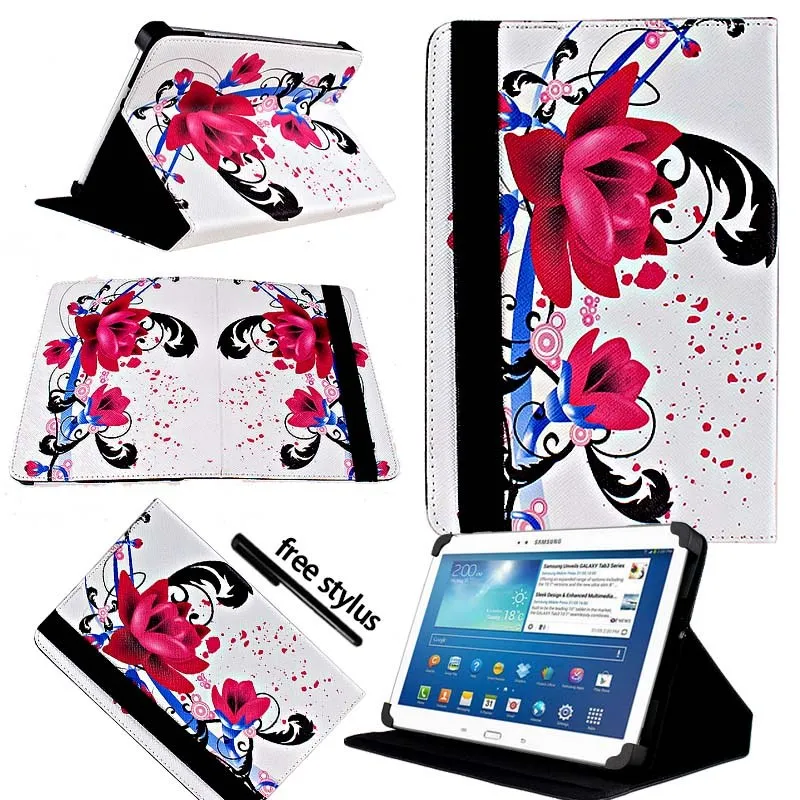 Rose KK&LL для samsung Galaxy Tab 3 10,1 p5200 GT-P5210 кожаный чехол-книжка для планшета+ Бесплатный стилус - Цвет: Rose