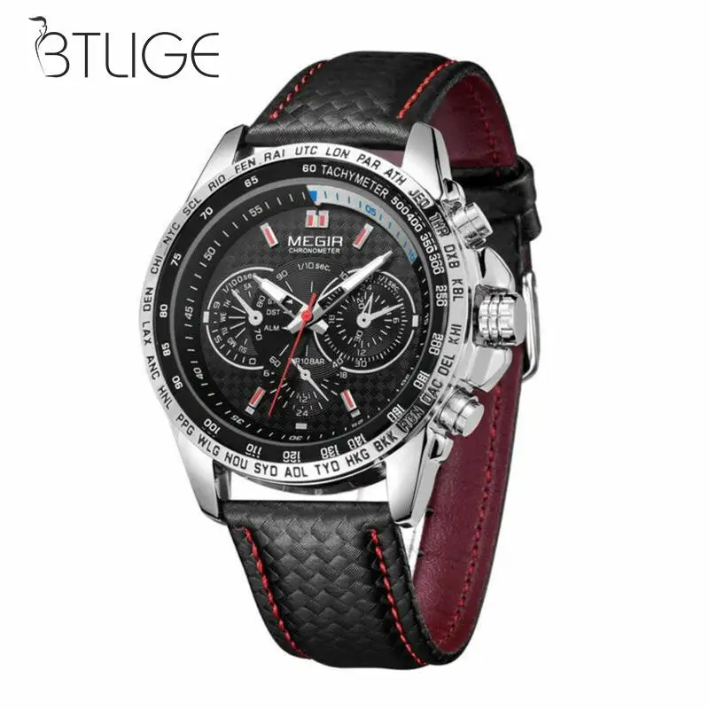 

Men's Chronograph Analog Quartz Watch With Date Luminous Hands Waterproof Silicone Rubber Strap Wristswatch For Man