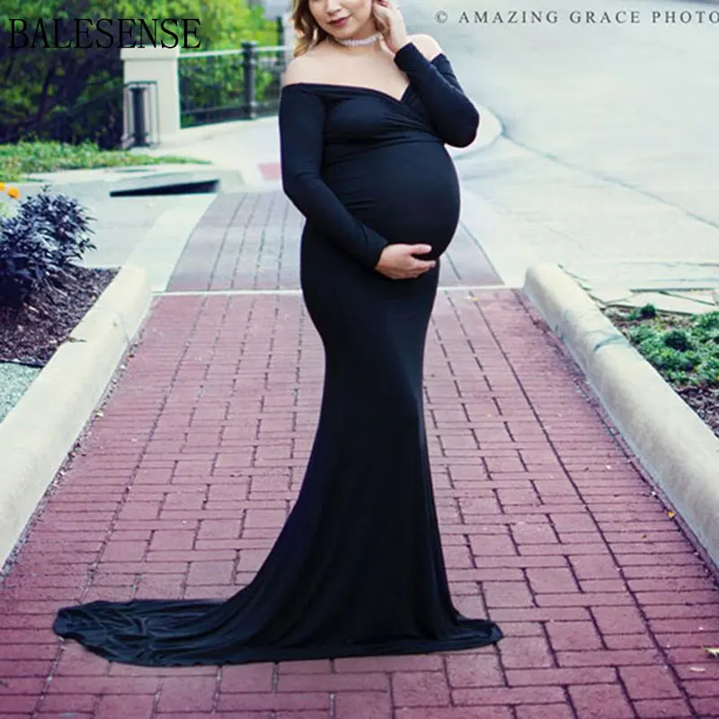 Long Sleeve Maxi Maternity Dress For 