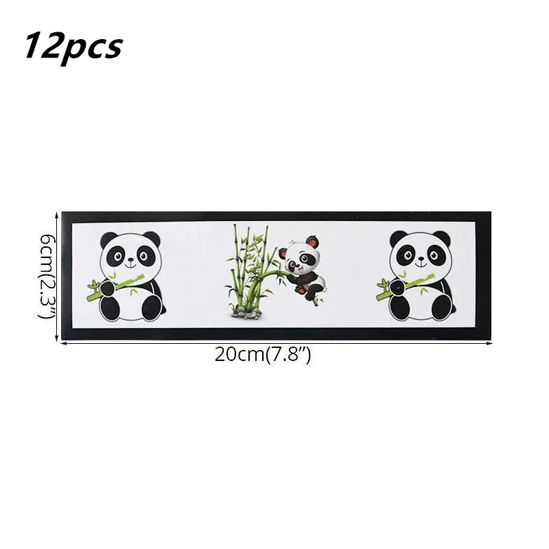 12pcs Bottle sticker 10 шт./лот одноразовые чашки мультфильм панда тематическая вечеринка на день рождения украшения Дети одноразовые посуда бумажные чашки утварь для вечеринки - Цвет: 12pcs Bottle sticker