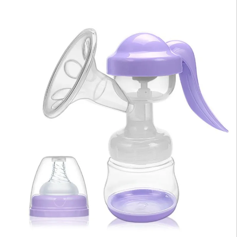 

Silicone PP Material Breastfeeding Manual Breast Pumps 2 Colors Safety Nursing Strong Suction Reliever Feeding Milk Collector