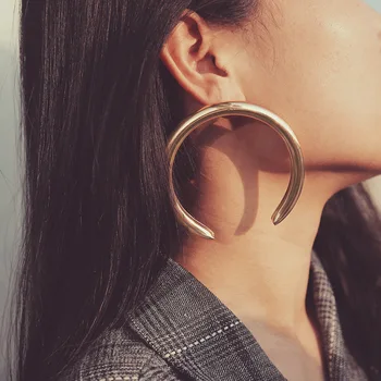 

Large big C hoop statement gold earrings for women exaggerated unique earrings fashion jewelry 2020