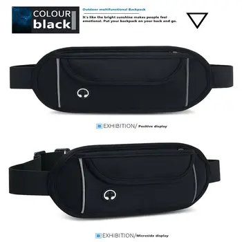 

2019 Newest Hot Ultra Thin Large Bum Bag Waist Men Women Traveling Sport Adjustable Travel Pouch Fanny Pack With Headphone Port