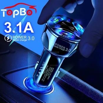 

Quick USB Car Charger QC3.0 3 Fast Charge adapter Portable 5V 3A GPS 3 Port USB Car-Charger For iPhone Samsung iPad Mobile Phone
