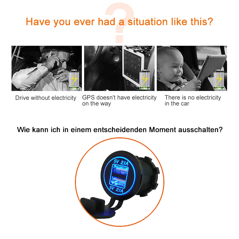 Универсальное автомобильное зарядное устройство USB Автомобильное DC12V 24V