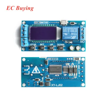 

Micro USB Digital LCD Display Time Delay Relay Module DC 6-30V Control Timer Switch Trigger Cycle Module Board XY-LJ02