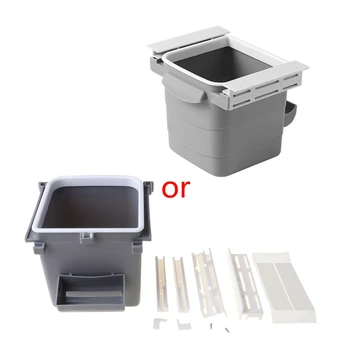 

Kitchen Retractable Hidden Waste Bin Under Table Hanging Garbage Trash Can Tool