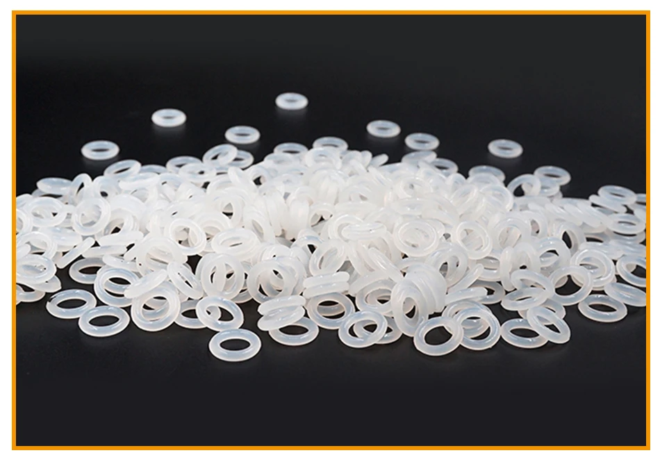 Dicke CS1.9/2.2/2.4mm Weißer VMQ O-Ring Querschnitt Silikon-Gummidichtung Gummiunterlegscheibe Großhandel in Spezifikationen – Detail 6