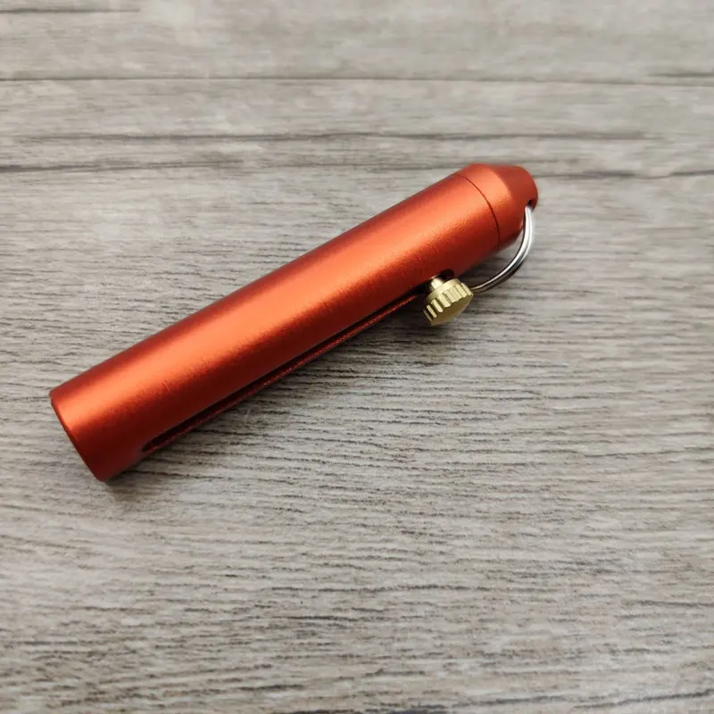 Мини Многофункциональный раздвижной нож карманный нож брелок алюминиевый сплав латунная ручка портативный EDC инструменты для выживания на открытом воздухе - Цвет: Orange