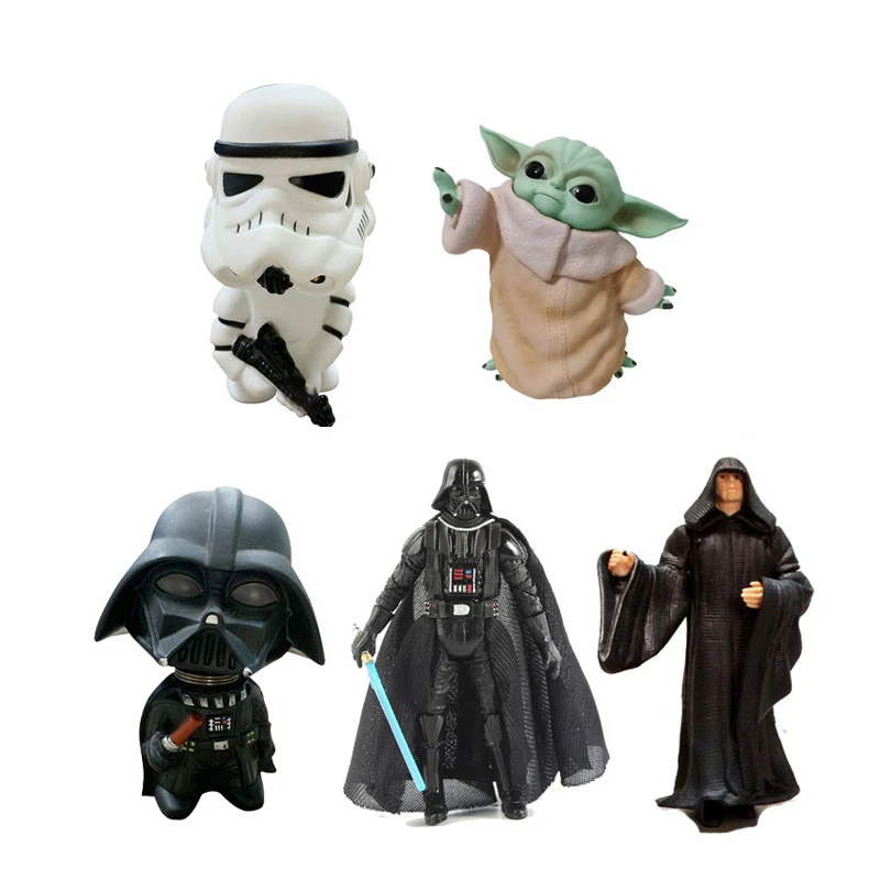 Dertig Schuine streep toonhoogte Disney Star Wars 8 10Cm Anime Figuur Pop Actie Kracht Wekt Zwart Serie  Darth Vader Baby Yoda Speelgoed model Voor Kinderen Gift|null| - AliExpress