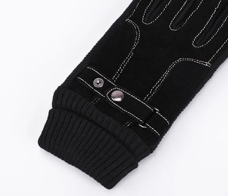 Dilidala Leather Motorcycle Gloves Cold-proof Solid Color Touch Anti-freeze Touch Screen Gloves Leather Driving Gloves Men