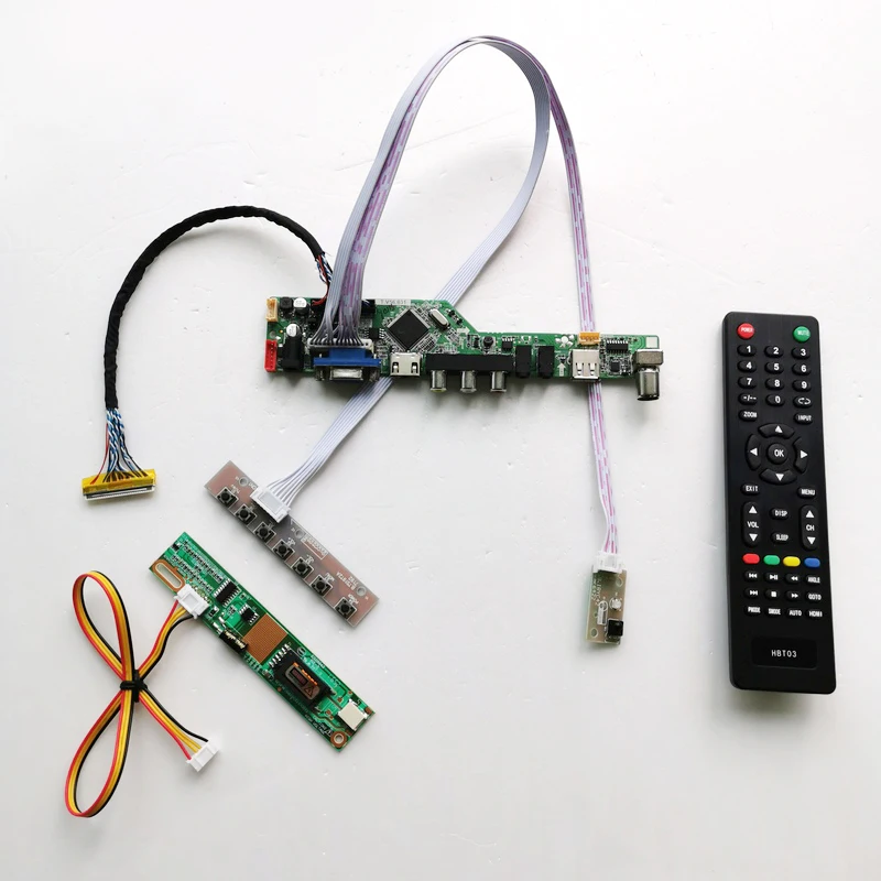 Для LP154W01-TLD5/TLE1 1CCFL 30Pin LVDS T. V56 плата контроллера VGA HDMI AV USB RF ЖК-дисплей панель дистанционного управления+ инвертор+ клавиатура комплект
