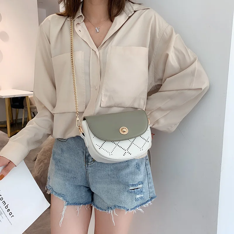 

Small Bag WOMEN'S Bag New Style 2019 Chain Students INS Summer Hipster WOMEN'S Messenger Bag Versatile Saddle Bag