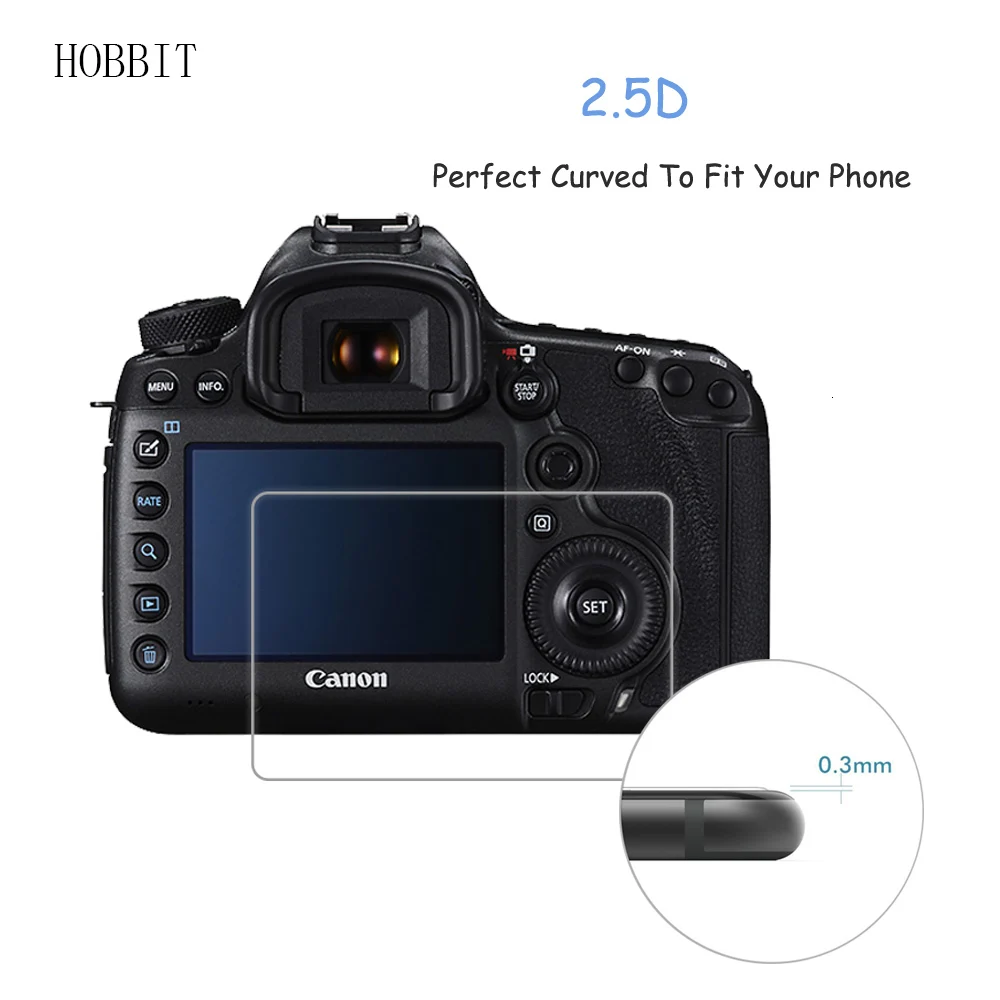 2 упаковки для Canon EOS 5DS/5DS R 5DSR 0,3 мм 2.5D 9H прозрачное закаленное стекло для защиты экрана для цифровой зеркальной камеры ЖК-пленка против царапин
