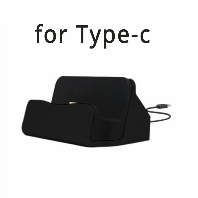 For Typec Black Для iPhone зарядная док-станция настольная Мобильная стойка для зарядки для мобильного телефона держатель для Android Xiaomi type C подставка настольная база - Цвет: For Typec Black