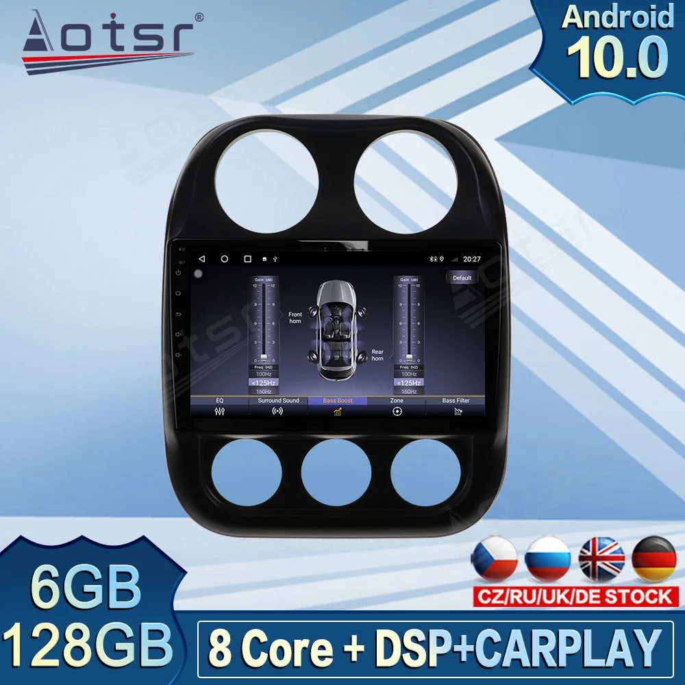 128G Android Radio For Jeep Compass 2010 2016 Car GPS Navigation