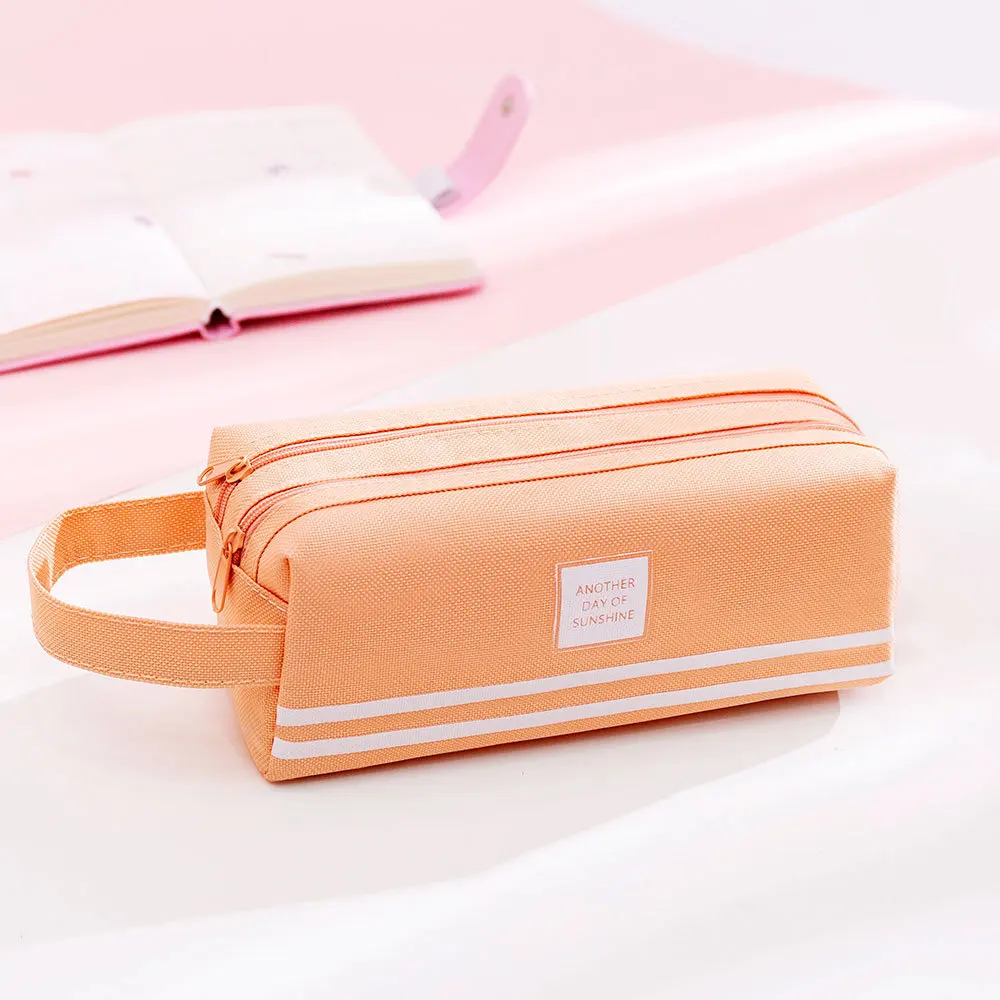 pink Оксфорд ручка сумка пенал Trousse Scolaire розовый Cartuchera Para Lapices школьный Kawaii Большой Карандаш Чехол Kalem Kutusu - Цвет: pink