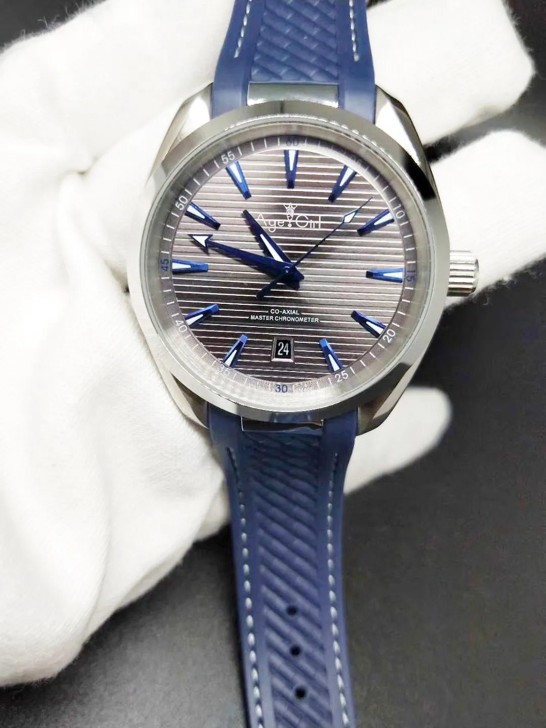 

2019 Luxury Brand New Men Watch Stainless Steel Black Brown Leather Aqua Terra Waterproof Automatic Mechanical Blue Rubber Grey