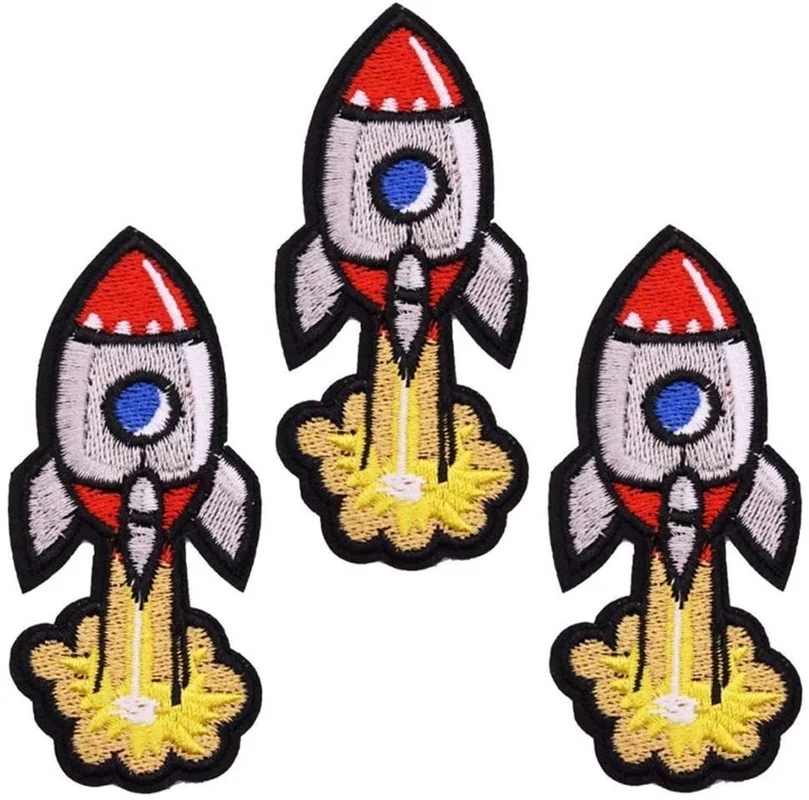 3 шт. нашивки для шитья или глажки детской одежды вылетающая нашивка Ракета