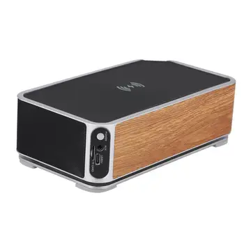 

Multifunctional HiFi LED Stereo Portable FM Radio /Power Bank /Alarm Clock Wireless Charging Bluetooth Subwoofer Mic TF Speaker