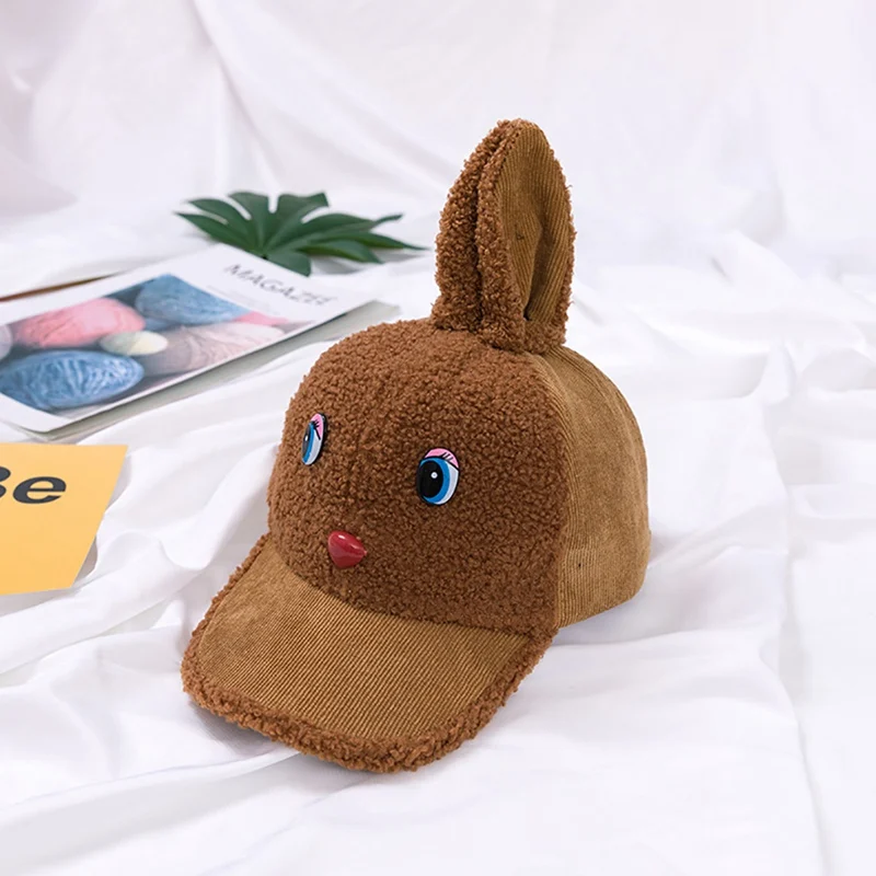 Autumn Baby Hats Cartoon Rabbit Ear Caps Spring Autumn Baby Girl Hat Kids Boy Baseball Cap Infant Toddlers Hat 1-4T