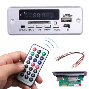 

DC 5V/12V Digital Bluetooth MP3 Decode Board with 2*3W Amplifier Rechargeable SD FM Radio Mini USB Aux IN Car DIY Audio Module