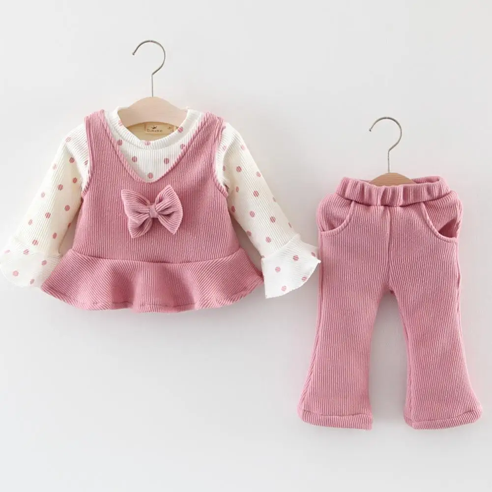 

Baby Girl Children Lovely Long Sleeve Ruffled Top + Trousers Pants Two Piece Suit Outfit