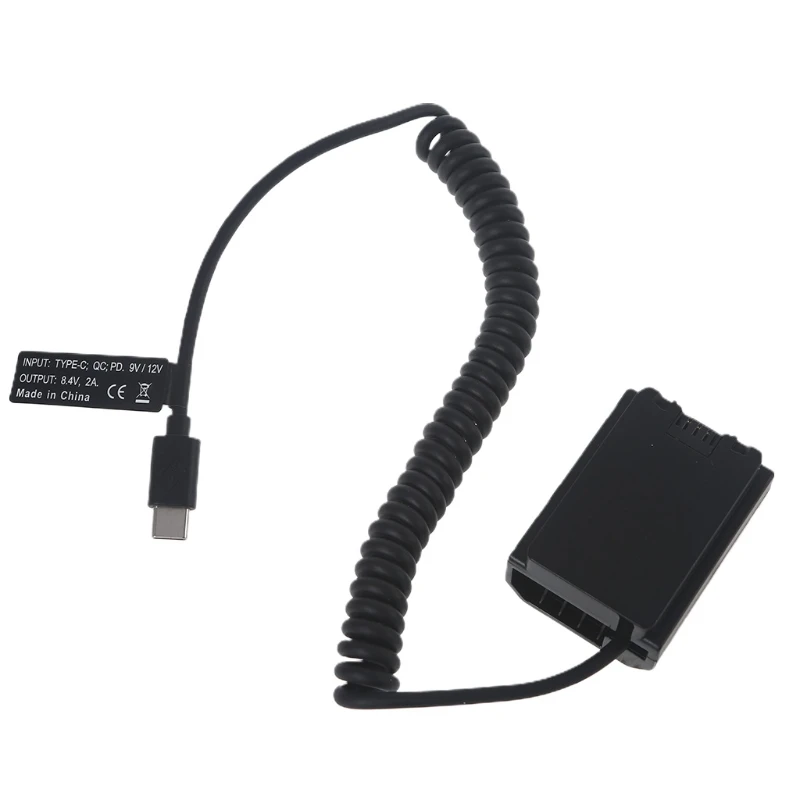 

H052 NP-FZ100 Dummy Battery USB-C Coupler Adapter with Type-C Spring Power Cable Compatible with Alpha A6600 A7C A7III A7R